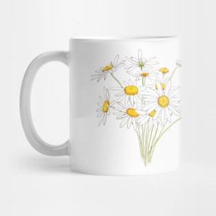 white little daisy bouquet flower watercolor Mug